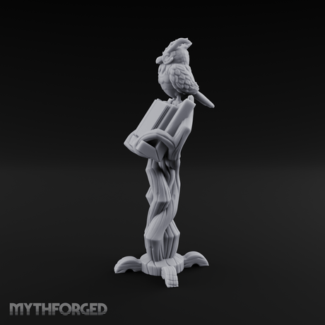 Demon-Perched Tome Pedestal Miniature for Dungeons and Dragons, Pathfinder or other TTRPGs