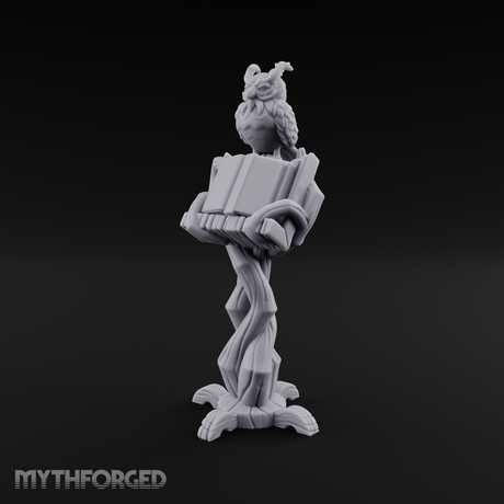 Demon-Perched Tome Pedestal Miniature for Dungeons and Dragons, Pathfinder or other TTRPGs