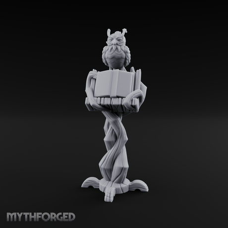 Demon-Perched Tome Pedestal Miniature for Dungeons and Dragons, Pathfinder or other TTRPGs