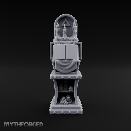 Candle-Lit Grimoire Pedestal Miniature for Dungeons and Dragons, Pathfinder or other TTRPGs