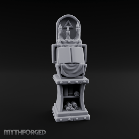 Candle-Lit Grimoire Pedestal Miniature for Dungeons and Dragons, Pathfinder or other TTRPGs