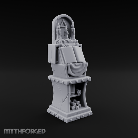 Candle-Lit Grimoire Pedestal Miniature for Dungeons and Dragons, Pathfinder or other TTRPGs