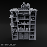 Stuffed Alchemist Bookshelf Miniature for Dungeons and Dragons, Pathfinder or other TTRPGs