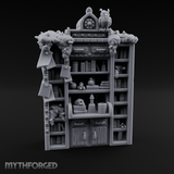 Stuffed Alchemist Bookshelf Miniature for Dungeons and Dragons, Pathfinder or other TTRPGs
