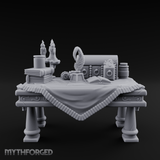 Cluttered Alchemist Desk A Miniature for Dungeons and Dragons, Pathfinder or other TTRPGs