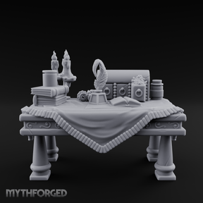 Cluttered Alchemist Desk A Miniature for Dungeons and Dragons, Pathfinder or other TTRPGs
