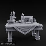 Cluttered Alchemist Desk A Miniature for Dungeons and Dragons, Pathfinder or other TTRPGs