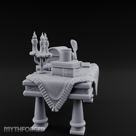 Cluttered Alchemist Desk A Miniature for Dungeons and Dragons, Pathfinder or other TTRPGs
