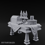 Cluttered Alchemist Desk A Miniature for Dungeons and Dragons, Pathfinder or other TTRPGs
