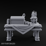 Cluttered Alchemist Desk A Miniature for Dungeons and Dragons, Pathfinder or other TTRPGs
