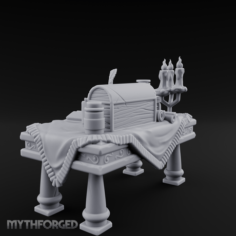 Cluttered Alchemist Desk A Miniature for Dungeons and Dragons, Pathfinder or other TTRPGs