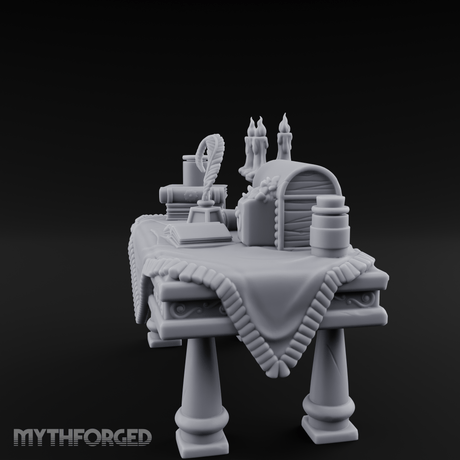 Cluttered Alchemist Desk A Miniature for Dungeons and Dragons, Pathfinder or other TTRPGs