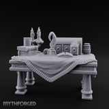 Cluttered Alchemist Desk A Miniature for Dungeons and Dragons, Pathfinder or other TTRPGs