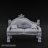 Ornate Velvet Sofa Miniature for Dungeons and Dragons, Pathfinder or other TTRPGs