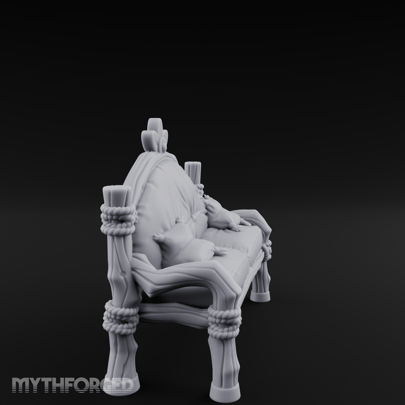 Ornate Velvet Sofa Miniature for Dungeons and Dragons, Pathfinder or other TTRPGs