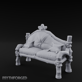 Ornate Velvet Sofa Miniature for Dungeons and Dragons, Pathfinder or other TTRPGs