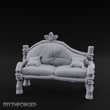 Ornate Velvet Sofa Miniature for Dungeons and Dragons, Pathfinder or other TTRPGs
