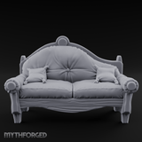 Tufted Noble's Parlor Loveseat Miniature for Dungeons and Dragons, Pathfinder or other TTRPGs