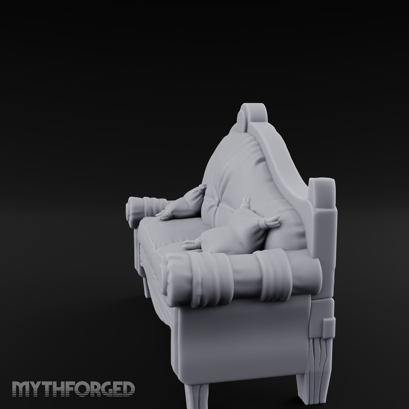 Tufted Noble's Parlor Loveseat Miniature for Dungeons and Dragons, Pathfinder or other TTRPGs