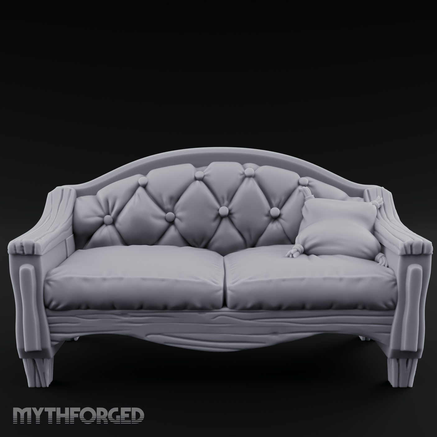 Tufted Noble's Loveseat Miniature for Dungeons and Dragons, Pathfinder or other TTRPGs