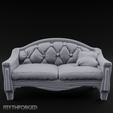 Tufted Noble's Loveseat Miniature for Dungeons and Dragons, Pathfinder or other TTRPGs
