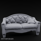 Tufted Noble's Loveseat Miniature for Dungeons and Dragons, Pathfinder or other TTRPGs