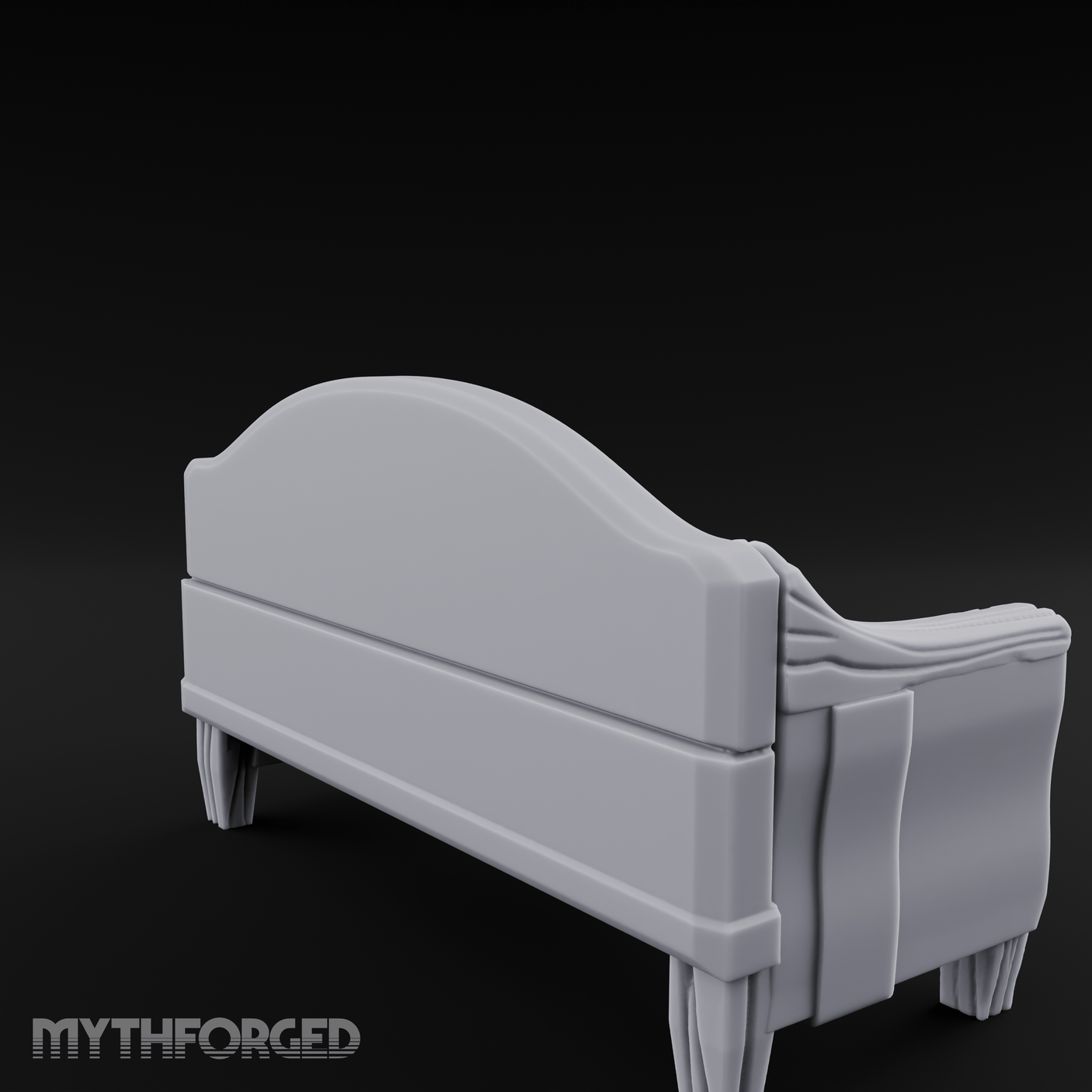 Tufted Noble's Loveseat Miniature for Dungeons and Dragons, Pathfinder or other TTRPGs