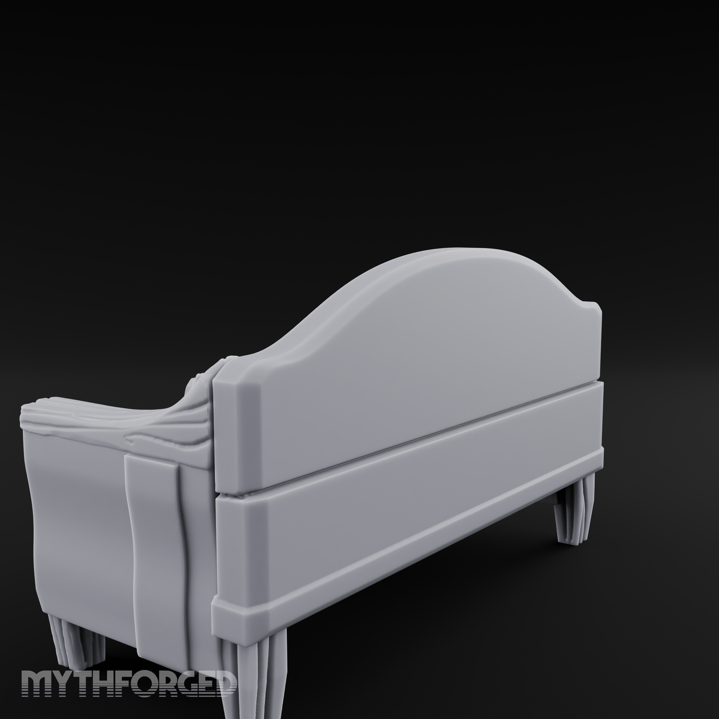 Tufted Noble's Loveseat Miniature for Dungeons and Dragons, Pathfinder or other TTRPGs