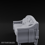 Tufted Noble's Loveseat Miniature for Dungeons and Dragons, Pathfinder or other TTRPGs
