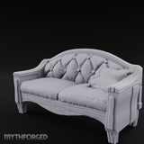 Tufted Noble's Loveseat Miniature for Dungeons and Dragons, Pathfinder or other TTRPGs