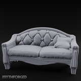 Tufted Noble's Loveseat Miniature for Dungeons and Dragons, Pathfinder or other TTRPGs