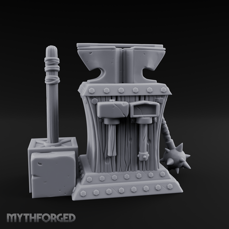 Riveted-Steel Forge Anvil Miniature for Dungeons and Dragons, Pathfinder or other TTRPGs