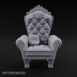 Button-Tufted Throne Chair Miniature for Dungeons and Dragons, Pathfinder or other TTRPGs