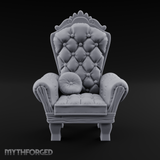 Button-Tufted Throne Chair Miniature for Dungeons and Dragons, Pathfinder or other TTRPGs