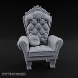 Button-Tufted Throne Chair Miniature for Dungeons and Dragons, Pathfinder or other TTRPGs