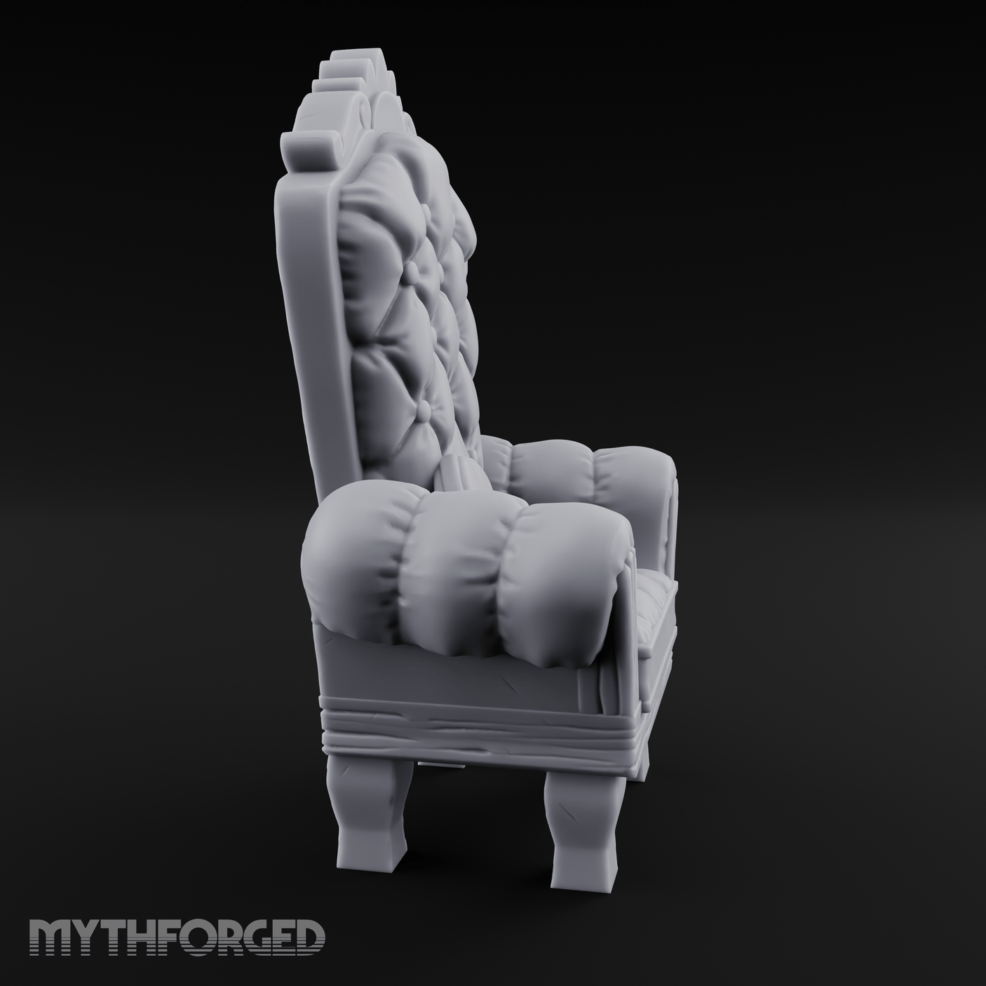 Button-Tufted Throne Chair Miniature for Dungeons and Dragons, Pathfinder or other TTRPGs