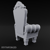 Button-Tufted Throne Chair Miniature for Dungeons and Dragons, Pathfinder or other TTRPGs