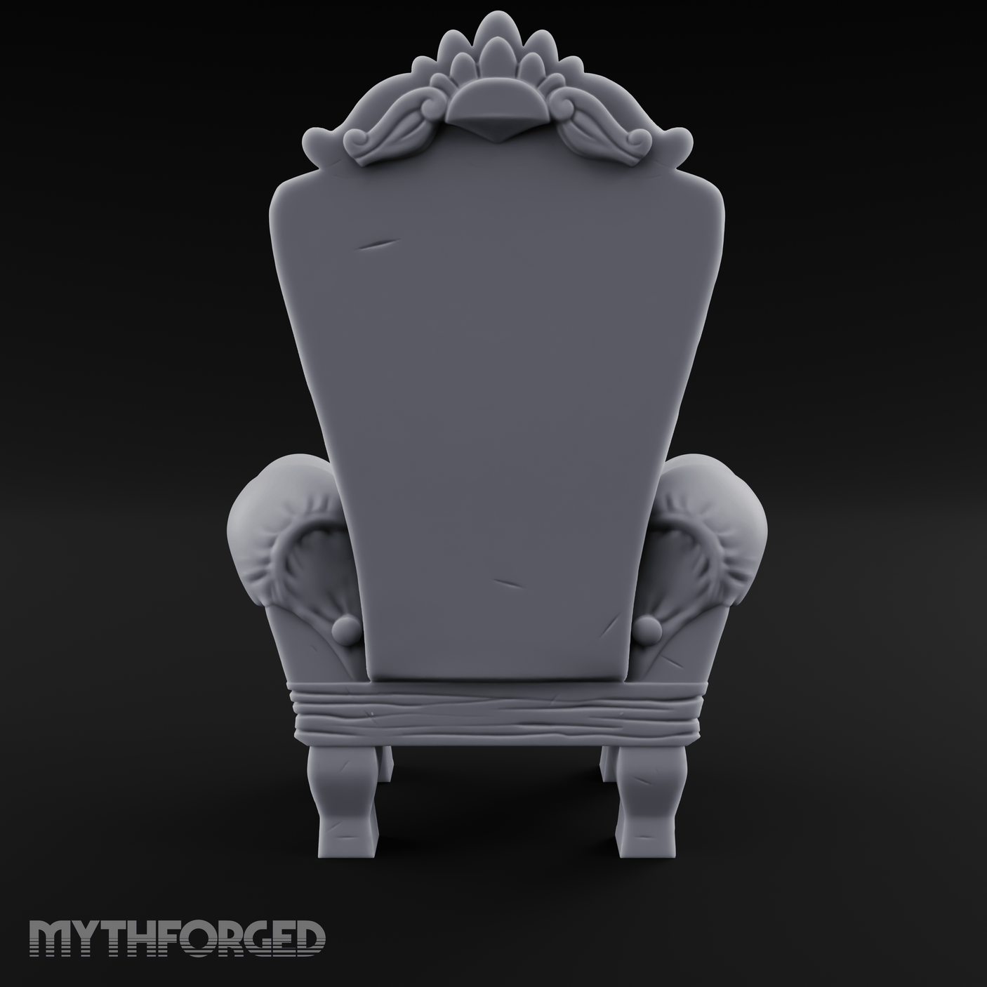 Button-Tufted Throne Chair Miniature for Dungeons and Dragons, Pathfinder or other TTRPGs