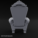 Button-Tufted Throne Chair Miniature for Dungeons and Dragons, Pathfinder or other TTRPGs