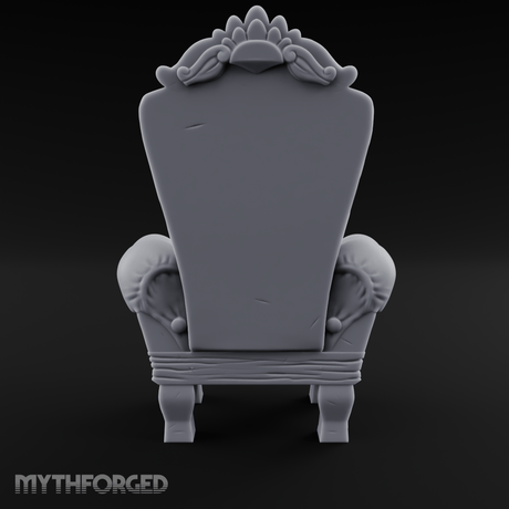Button-Tufted Throne Chair Miniature for Dungeons and Dragons, Pathfinder or other TTRPGs