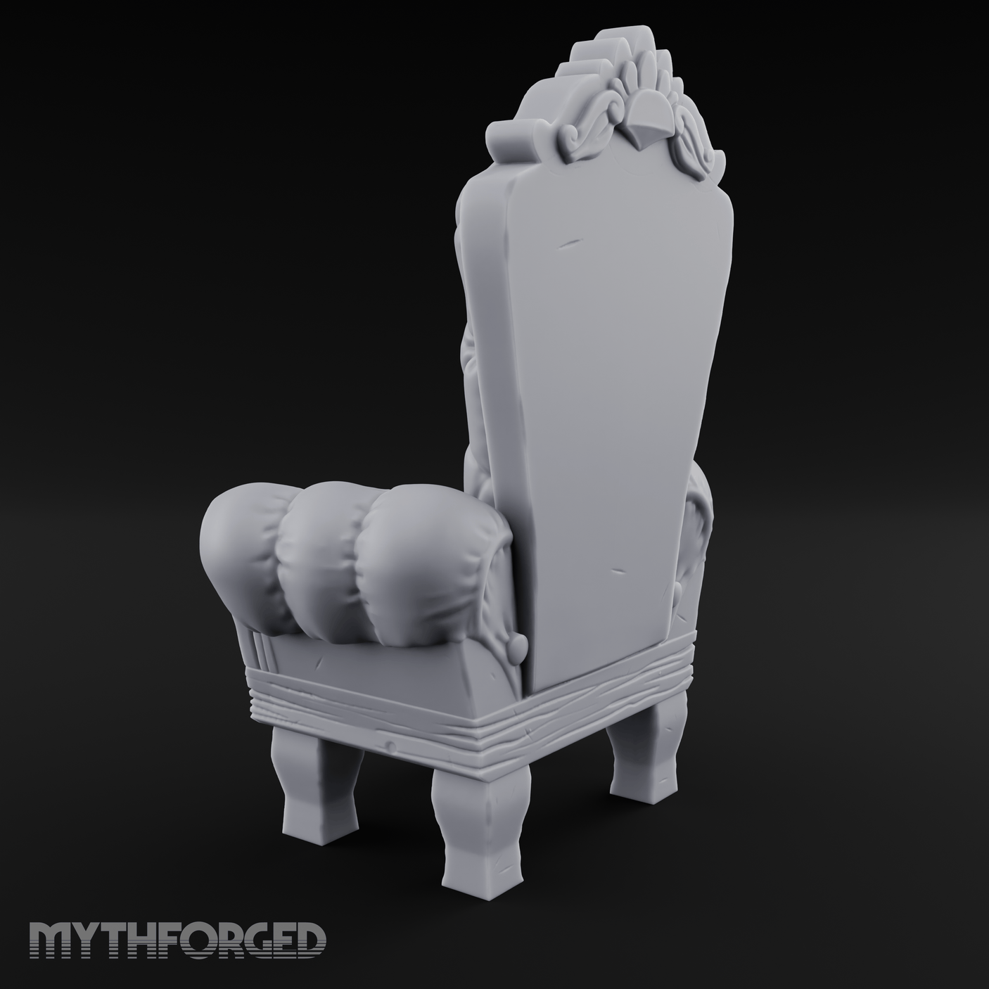 Button-Tufted Throne Chair Miniature for Dungeons and Dragons, Pathfinder or other TTRPGs