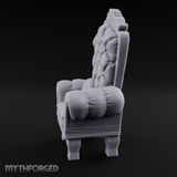 Button-Tufted Throne Chair Miniature for Dungeons and Dragons, Pathfinder or other TTRPGs
