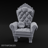 Button-Tufted Throne Chair Miniature for Dungeons and Dragons, Pathfinder or other TTRPGs