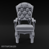 Velvet-Cushioned Throne Chair Miniature for Dungeons and Dragons, Pathfinder or other TTRPGs