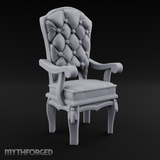 Velvet-Cushioned Throne Chair Miniature for Dungeons and Dragons, Pathfinder or other TTRPGs