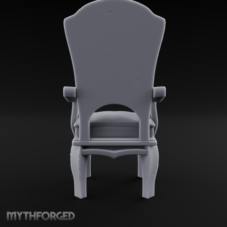 Velvet-Cushioned Throne Chair Miniature for Dungeons and Dragons, Pathfinder or other TTRPGs