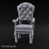 Velvet-Cushioned Throne Chair Miniature for Dungeons and Dragons, Pathfinder or other TTRPGs