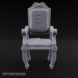 Wooden Button-Backed Chair Miniature for Dungeons and Dragons, Pathfinder or other TTRPGs