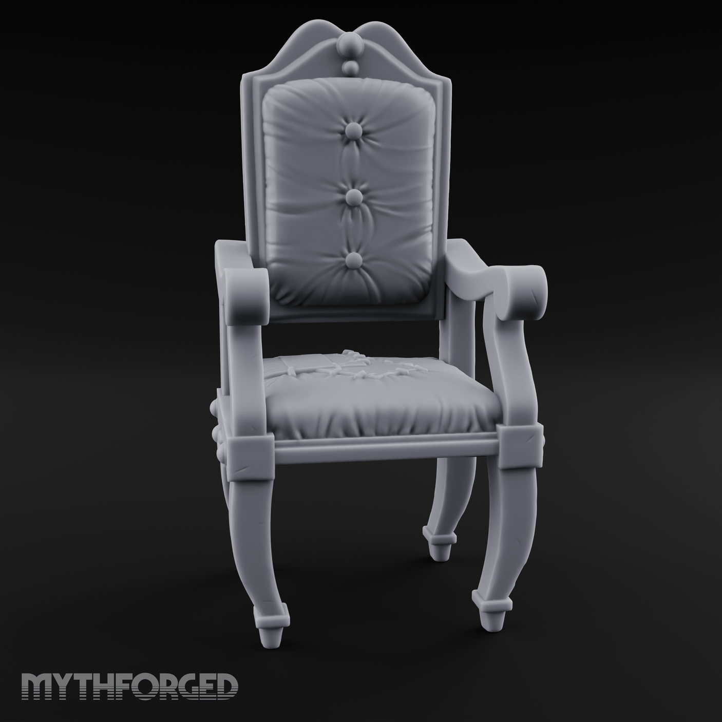 Wooden Button-Backed Chair Miniature for Dungeons and Dragons, Pathfinder or other TTRPGs