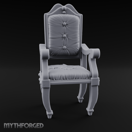 Wooden Button-Backed Chair Miniature for Dungeons and Dragons, Pathfinder or other TTRPGs